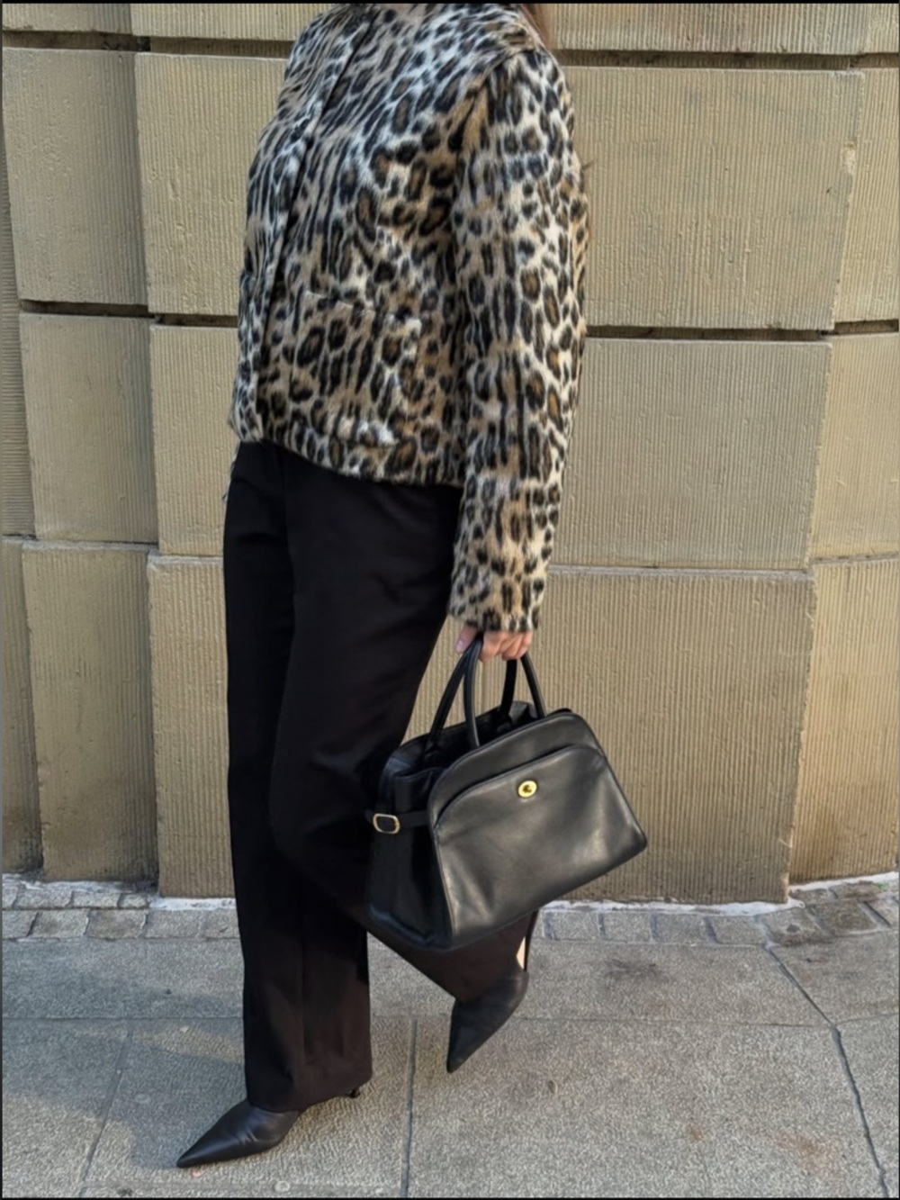 H&M Leopard Print Collarless Jacket Size XS